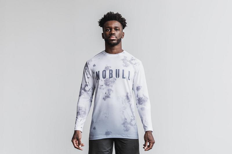 AZURE Nobull Tee (DIP-DYE) Men\'s Long Sleeve | CA O1575K